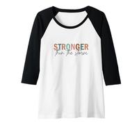 Womens Stronger over Storm, Strength, Hope, Faith in Jesus, Church Raglan Baseball Tee