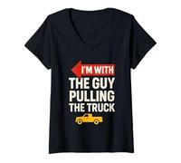 Womens Strongman Atlas Stone Truck Pull Training Dad Fan Crew V-Neck T-Shirt