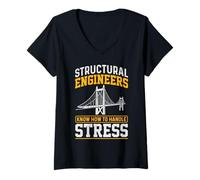 Women's Structural Engineer Stress Handling Engineering Gifts V-Neck T-Shirt