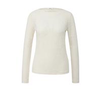 Women's Structured Lace Jersey Long Sleeve T-Shirt with Boat Neck s.Oliver Blanc 42