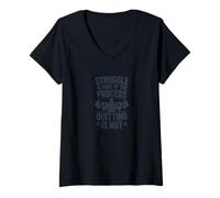 Women's Struggle is Part of The Process Quitting is Not V-Neck T-Shirt