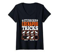 Women's Stubborn Cockapoo Dog Tricks Funny Puppy Dog Lover V-Neck T-Shirt