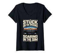 Women's Stuck On The Ground Soaring in The Sim V-Neck T-Shirt