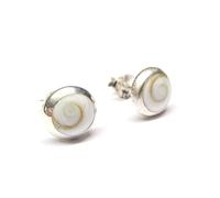 Women's Stud Earrings Silver with "Shiva Eye" Motif Sterling Silver