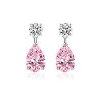 Women'S Stud Earrings, Stud Earrings 925 Pink Simple Double Zircon 22.1X8mm for Aunt New Year Jewelry Upgrade