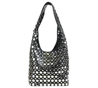 Women's Studded Shoulder Bag Soft PU Leather Y2k 90s Punk Tote Bags Streetwear Underarm Purse Top-handle Hobo Handbag, Black, One Size