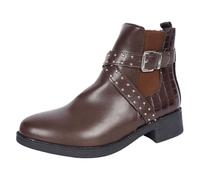 Womens Studded Side Zip Low Block Heel Ankle Boots Western Punk Booties | Soft Faux Leather Pointed Toe Non-Slip Comfortable Ankle Boots, for Office Outdoor Streetwear Party
