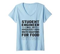 Womens Student Engineer Will Do Ridiculously Hard Math Engineering V-Neck T-Shirt