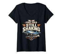 Women's Student Pilot First Solo Flight Pilot in Training Gift V-Neck T-Shirt