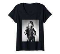 Womens Stumblin in Singer Suzi Quatro by Allan Ballard V-Neck T-Shirt