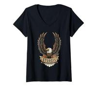 Women's Sturgis, South Dakota, U.S.A. Eagle Art ON Front V-Neck T-Shirt