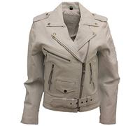 Women's Stylish Brando White Leather Biker Jacket