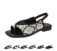 Women's Stylish & Comfortable Slip-On Sandals,Black Flat Slide Sandals Summe Open Toe Casual Footwear(A,7 UK)