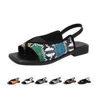 Women's Stylish & Comfortable Slip-On Sandals,Black Flat Slide Sandals Summe Open Toe Casual Footwear(Colorful,5 UK)