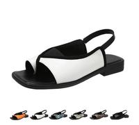Women's Stylish & Comfortable Slip-On Sandals,Black Flat Slide Sandals Summe Open Toe Casual Footwear(White,7.5 UK)