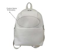 Women's Stylish Embroidered Backpack Small Boho Shoulder Bag Lightweight Layer Rucksack For Daily Use Travel School (White One Size)