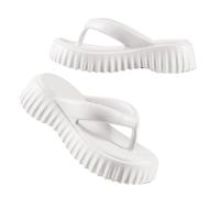 Womens Stylish Flip Flops Trendy Ms. Net Red Heightening Thick Bottom Flip Flops Summer Outside Wearing Soft Bottom Stepping On Sense Clip Feet Cleat for Indoor & Outdoor Holiday Summer (White, 6.5)