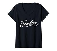 Womens Stylish Freedom Design for Activists and Free Spirits V-Neck T-Shirt