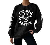 Women's Stylish Letter Print Pullover - Trendy Graphic Crewneck, Casual Loose Fit, Breathable Cotton Blend Top Autumn and Winter Casual Pullover Top Black