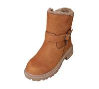 Women's Stylish Patched Design Zipper Boots Casual Warm Winter For Women Anti-slip Booties
