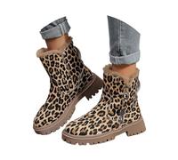 Women's Stylish Patched Design Zipper Boots Casual Warm Winter For Women Anti-slip Booties