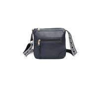 Women's Stylish Slim Multi Zipper Trendy PU Leather Shoulder Handbag Crossbody Bag -NAVY