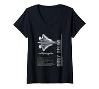 Women's SU57 Felon Jet Fighters-Spec V-Neck T-Shirt