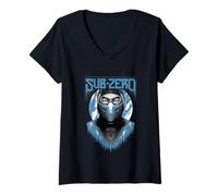 Womens Sub-Zero Mortal Combat Merch ICY Look V-Neck T-Shirt