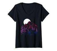 Womens Subtle Bisexual Landscape Bisexuality Bi Ally LGBT Pride V-Neck T-Shirt