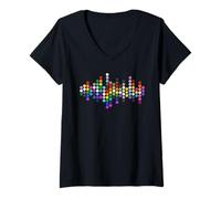 Womens Subtle Dots 20 Pride Flags Stripe Proud Ally LGBT Pride V-Neck T-Shirt
