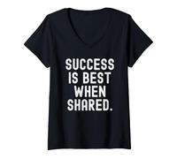 Women's Success is Best When Shared Motivational Wisdom for Growth V-Neck T-Shirt