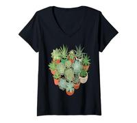 Women's Succulent Plants Collection Cute Botanical Plant Lover V-Neck T-Shirt