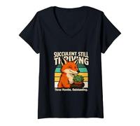 Women's Succulent Still Thriving Three Months Outstanding V-Neck T-Shirt