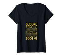 Women's Sudoku Solve Me Puzzle Logic Brain Sports Puzzles V-Neck T-Shirt