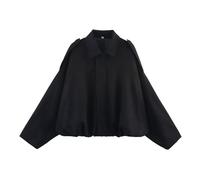 Women's Suede Bomber Jackets Fall Coats Zip Up Cropped Jacket Trendy Winter Warm Outerwear bomber jacket (Black,L)