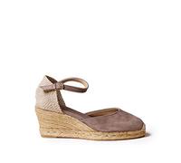 Women's Suede Espadrille - Lloret-5 - Taupe, 6 UK - 39 EU
