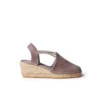 Women's Suede Espadrille - TREMP - Taupe, 7 UK - 40 EU