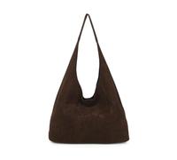 Women's Suede Hobo Bag with Removable Inner Bag, Adjustable Shoulder Strap, Top Closure, and Silver Tone Hardware - Synthetic Material, Stylish & Practical Tote (Coffee)