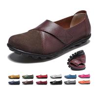 Womens Suede Leather Loafers, Orthopedic Loafers in Breathable Leather Flat Moccasins Driving Shoes Work Office Nursing Shoes (Coffee,2.5)