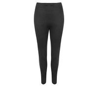 Womens Suede Look Full Length Stretch Pants Ladies Soft Skinny Trousers Pull On Leggings (Black UK 20-22)