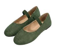 Women's Suede Mary Jane Ballet Flats Slip On Loafers Shoes