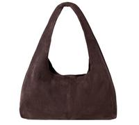 Women's Suede Tote Bag Retro Crescent Shoulder Bag Trendy 2025 Suede Handbag Underarm Purse Work Bag Dumpling Bag, New-coffee, M