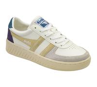Gola Grandslam W White Yellow Leather Womens Trainers CLA415-YE