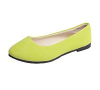 Womens Suede Walking Flats Soft Insole Ballet Dance Elegant Footwear Non Slip Lightweight Comfortable Slim Classic Shoes Wedding Casual Daily Wear Date Shoe (Light Green, 9.5)