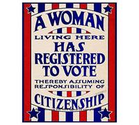 Womens Suffrage Vote Poster Retro Woman Right to Vote Tin Sign 6x8 Inches