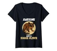 Womens Sugar Gliders Awesome Like a Sugar Glider V-Neck T-Shirt