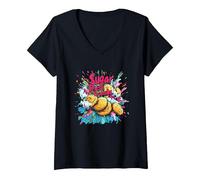 Women's Sugar Rush Crumbs V-Neck T-Shirt, Black, Medium