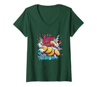 Women's Sugar Rush Crumbs V-Neck T-Shirt, Dark Green, Large