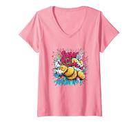 Women's Sugar Rush Crumbs V-Neck T-Shirt, Pink, Small