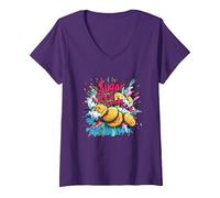 Women's Sugar Rush Crumbs V-Neck T-Shirt, Purple, Medium